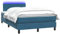 vidaXL Boxspringbett mit Matratze Dunkelblau 120x220 cm Samt, Bett, Bettrahmen, Doppelbett, Schlafzimmermöbel, Lattenrost, Samtbett, Polsterbett