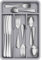 Lifewit Small Cutlery Tray, 31.5x19.8cm Cutlery Drawer Organiser Utensil Holder for Kitchen Storage Spoon Fork Knives,4 Compartments,Grey