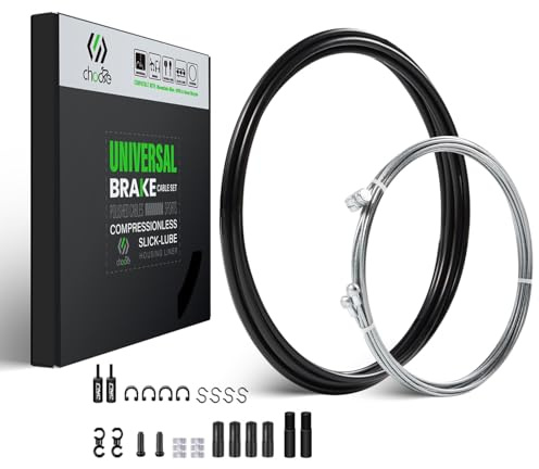 Chooee Fahrrad Bremsseil Set,Fahrrad Bremszug vorne/hinten mit Kabelschere-Universal Fahrrad Bremskabel 2.8m Bowdenzug Innenzug Mit Öl Schlauch 3.5m Set für Rennrad, MTB, Citybike und andere.
