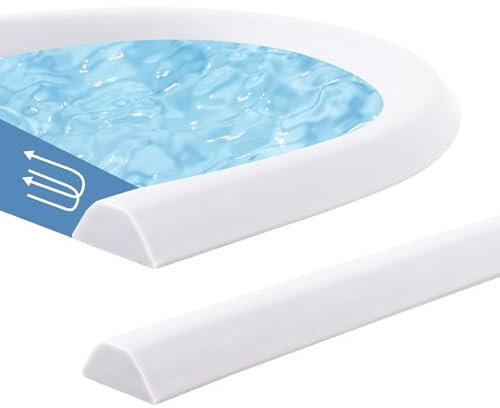 200 cm Doccia Water Stop Autoadesivo,Supporto Adesivo in Un Unico Pezzo Senza Cornice,Doccia per Barriera Per Separazione E A Umido, Barriera per doccia Per Lavandino,Porta Del Bagno(Bianco)