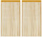 vidaXL Fadenvorhänge 2 STK. Golden 140x250 cm, Fadengardine, Fransenvorhang, Gardine, Türvorhang, Vorhang, Vorhang mit Stangentasche, Raumteiler