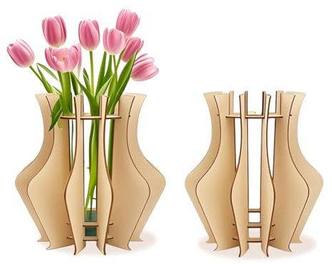 Vase Für Lego Blumen,holzblumenvase Für Lego Blumenstrauß Baukasten, Holzpuzzle Blumenvase,Holzvase Für Rosen Sonnenblumen Tulpen Kirschblüten Blumen,Geschenk Deko Für Frauen Erwachsene