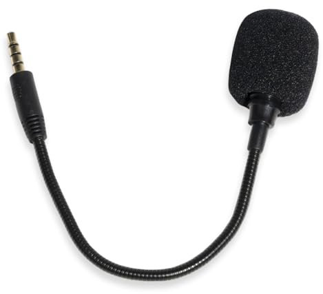 AKSIQIOL Microfono di ricambio da 3,5 mm – Microfono a braccio staccabile per cuffie da gioco (Xbox, PS4, PS5, computer, laptop) – 1 confezione