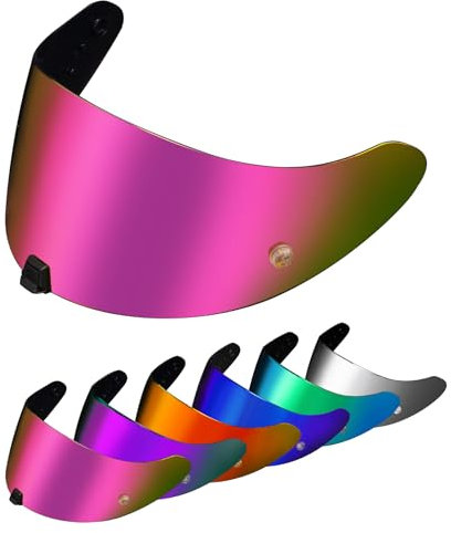 PSLER Helm Visier für EXO R420 - Verspiegelt Helmvisier Getöntes Visier Motorradhelm Zubehör Ersatz(Rosarot)