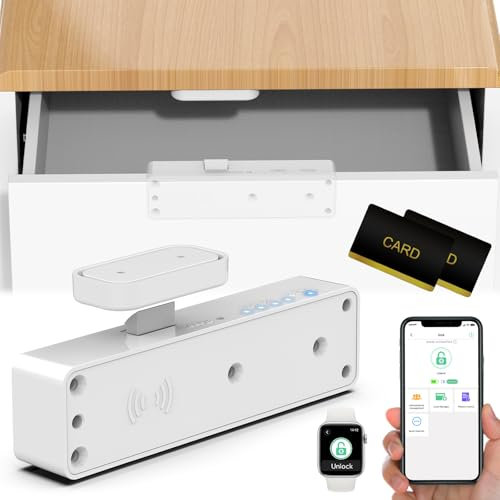 Eseesmart Cerradura inteligente oculta para armario, con Bluetooth, RFID, a prueba de bebés, para licor, archivador, cocina, taquilla sin llave
