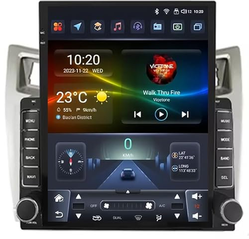 LZHIF Android 11 9,7 Pollici Touch Screen Radio per Toyota Yaris 2008-2011,Lettore Video,Navigazione GPS,Supporto Mirroring dello Schermo,Controllo del Volante Bluetooth,AT200-Silver