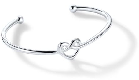 U7 Herz Armreif Damen Offen Maschette Armbänder Verstellbar Armschmuck Geschenk für Frauen Mutter Mädchen