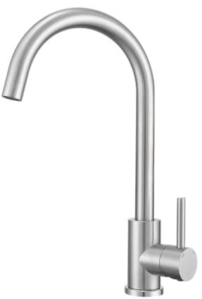 VBChome Küchenarmatur Gebürsteter Edelstahl Granitoptik 360° drehbar – Einhebel Mischbatterie für Spüle, Wasserhahn modern für Spültisch