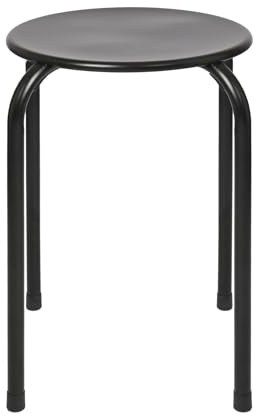 Harbour Housewares Stapelhocker aus Metall - Mattschwarz - 1x Erwachsene Klein Stapelbar Küche Essen Frühstück Schlafzimmer Eitelkeit Frisiertisch Wohnzimmer Bürostuhl Stühle Sitzgarnitur