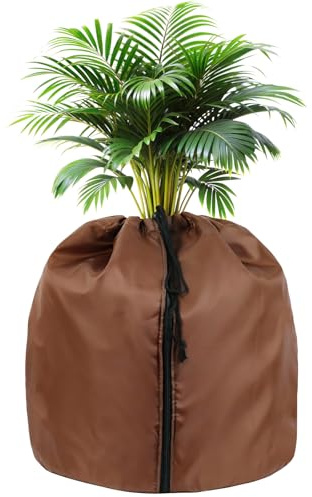 SOARFLY Topfschutz Pflanzen Winter, 65x70cm Thermo Topfschutz für Pflanzen Winterschutz für Kübelpflanzen mit Reißverschluss und Kordelzug, Aluminiumfolie Pflanzen Wurzeln Halten Warm