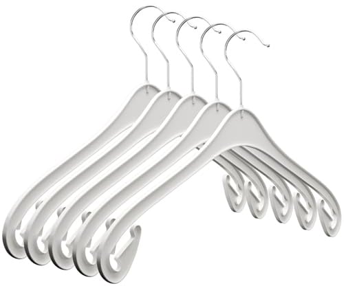 RSR Hangers Kleiderbügel NA 43 cm - 50 Stück - aus Kunststoff- weiß - 360° drehbarer Haken - platzsparend - Hemdenbügel - Blusenbügel - Mäntel - schneller Versand - Made in Germany