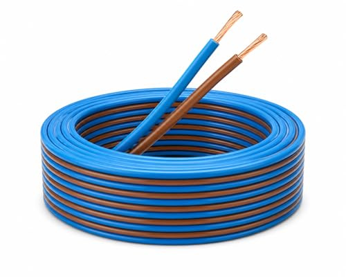 Cavo Elettrico 2x0,75 mm² Piattina Bipolare Blu Marrone – Matassa 10 Metri FRW-CS 250V, per Impianti Elettrici, Canaline, Corrugato e Scatole 503 - Prometeo Electronics
