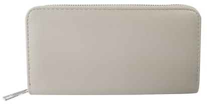 Cham Cham Geldbörse für Damen aus Kunstleder in Grau, Geldbeutel mit Reißverschluss in 10 x 19 x 2,8 cm