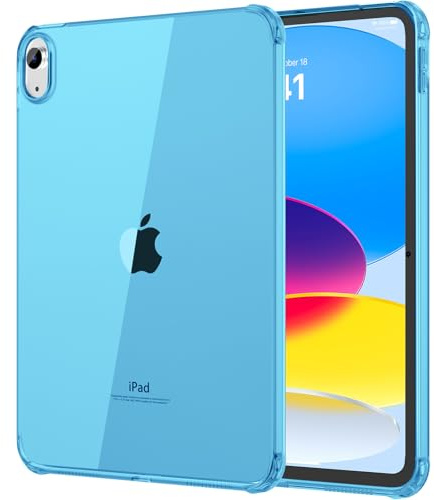 MoKo Clear Case for iPad (A16) 11th Generation 2025, Sky Blue | for iPad 10th Gen 10.9 inch 2022, Light Soft TPU Anti-Scratch Ultra Clear Cover, Shockproof Transparent Flexible Back Cover