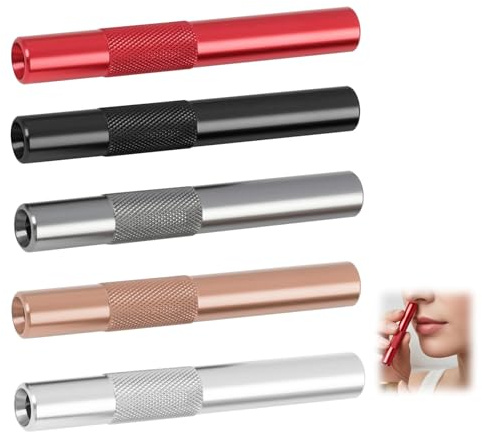 Pajitas de Acero Inoxidable Reutilizables, Set de 5 con Estuche Portátil, Variedad de Colores Vibrantes, Ideal para Viajes y Uso Diario, Ecológicas y Duraderas