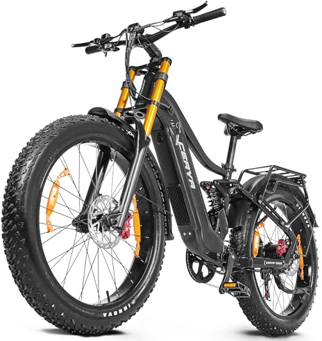 CEAYA Elektrofahrräder Mit Drehmomentsensor und hydraulische Bremsen eBIKE 48V 20Ah Akku Doppelfederung eBike Off-Road Pedelec Herren Damen E Fahrrad,Rücklicht, Bremslicht E Mountainbike 25km/h