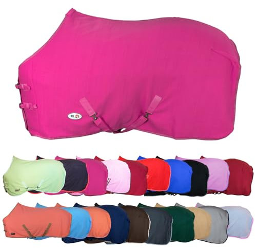 RL24 - Abschwitzdecke mit Kreuzgurt BASICLINE neon pink 105cm