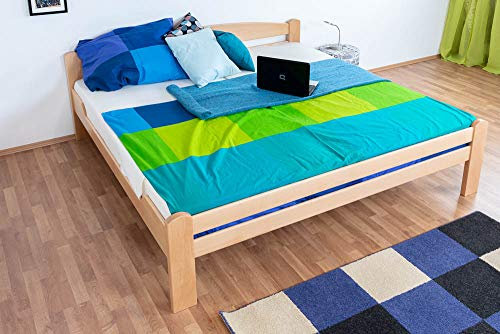 Jugendbett Easy Premium Line K4, 200 x 200 cm Buche Vollholz massiv Natur, inkl. Lattenrost