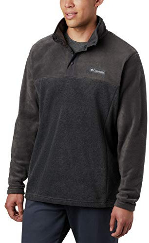 Columbia Steens Mountain Half Snap Felpa In Pile, Charcoal Heather/Shark, S Uomo