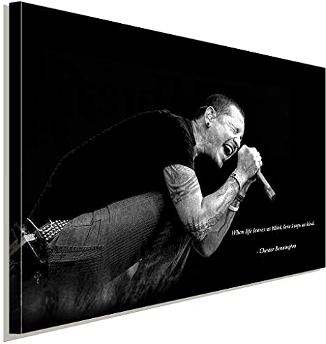 AK ART Chester Bennington Linken Park Leinwandbilder Kunstdruck Wandbild TOP XXL (75x50cm)