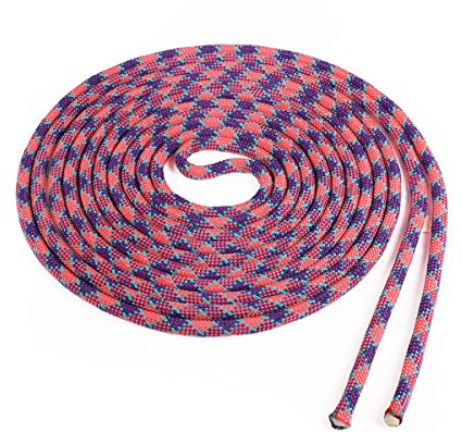 Atwwod Rope MFG Corde à sauter hollandaise double – 1,9 cm – 5,5 m – Enfants et adultes (carreaux violets avec traceur bleu sarcelle, deux pièces de 5,5 m)