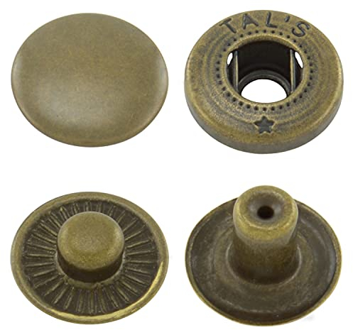 Druckknöpfe S-Feder, Press-Studs, Snaps, Metallknöpfe S-Feder-System, Stahl - ab 50 Stück, antik, 12,5 mm