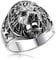 MATERIA Löwen Ring Herren Silber 925 - Siegel-Ringe Männer Fleur de Lis schwarz 21.3mm in Box SR-47-67