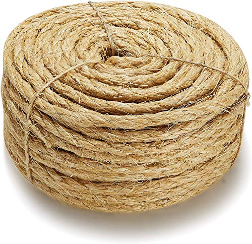 Supremery Natur Sisal Seil 60 Meter x 8mm EXTRA STARK für Katzen - Kratzseil Sisalseil für Kratzbaum Katzenbaum Haushalt, Garten, DIY, Dekoration