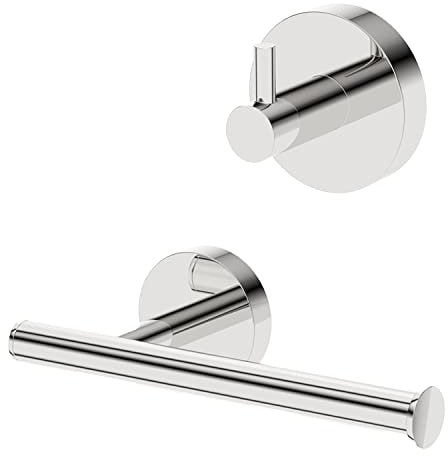 Architeckt Venus Range Round Chrome Bathroom Accessories (Robe Hook & Toilet Roll Holder)