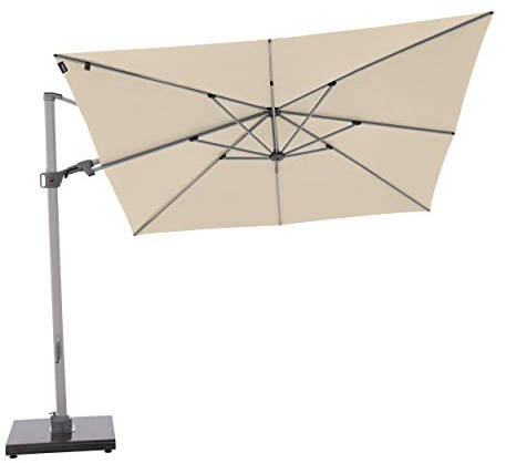 Knirps Sonnenschirm PENDULAR - Quadratischer Premium Ampelschirm - Stilvoll und hochwertig - Starker UV-Schutz - 275x275 cm - Natur