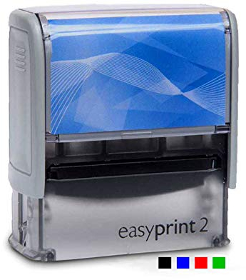 Personalisierter Stempel easyprint 2 – Selbstfärbend mit Individuellem Wunschtext zum Bestellen – 5 Zeilen, 47x18 mm – Abdruck Rot