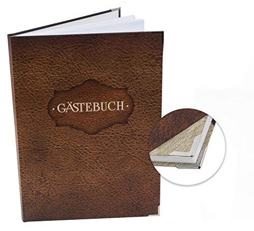 Logbuch-Verlag Vintage Gästebuch braun Lederoptik A4 - rustikales Gäste Buch zum Einschreiben Hochzeit Geburtstag Ferienwohnung