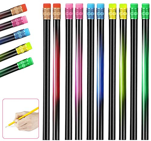 LATTCURE Farbwechsel Stimmungsstift 2B Wechselstift, 20pcs Zeichnung Buntstift,Farbwechsel Stift,Schwarz Wechsel In Farben Wechsel Stimmung Bleistift, Thermochrome Wechsel Stifte,Holzstifte Bunt-Therm