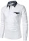 APAELEA Mens Polo Shirts Long Sleeve Cotton Casual Tops with Chest Fake Pocket Decoration,White,XL