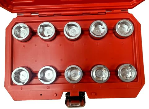 ToolHub 10699 Locking Wheel Nut Removal Socket Key Set for Range Rover & Land Rover 10Pcs (STC3420)