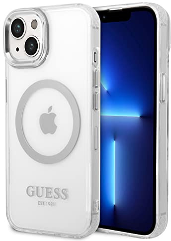 Guess GUHMP14SHTRMS Hülle für iPhone 14 6,1 Silber Hard case Metal Outline
