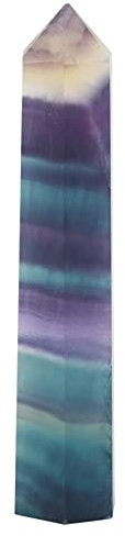 Nikou Fluorit Kristallstab, Sechseckiger Natürlicher Fluorit Stab Stein Heilende Quarz Kristall Stab, Edelstein für Spirituelle Deko und Reiki Heilung (70mm-75mm)
