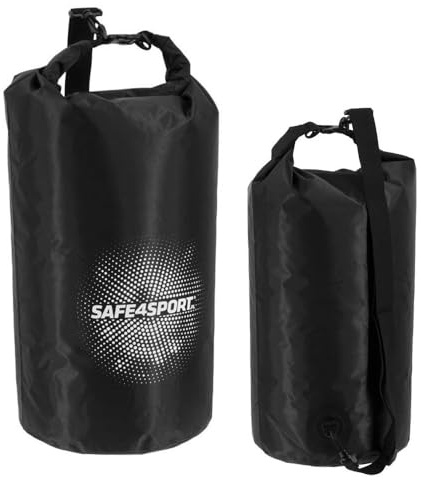 SAFE4SPORT wasserdichte Tasche 30L schwarz – leichte Kajaktasche – Strandtasche – Packsack wasserdicht schwarz – 30L Kajaktasche