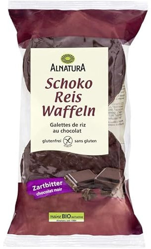 ALNATURA - Galettes de riz bio au chocolat noir - 100g - Snack sain et gourmand pour une alimentation bio et équilibrée. - Lot De 8 - Vendu Par Lot