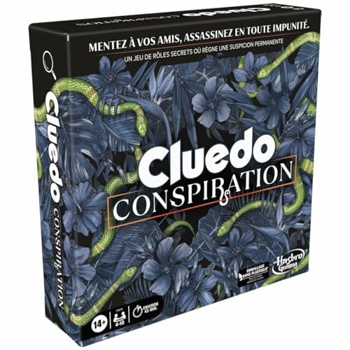 Hasbro Gaming Cluedo Conspiration, Board Game for Teens and Adults, Secret Role Games, 4-10 Players, Survey Games