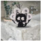 Omuotaut Toilettenpapierhalter Katze Schwarz Metall Wandmontage Toilettenpapierständer für sieben Rollen