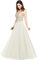 Misshow Robe Longue Femme Soirée Bal de Promo en Mousseline Robe Paillette Femme Ivoire 40