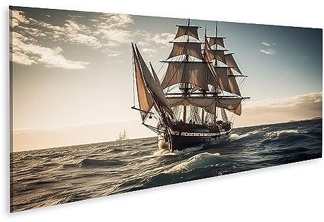 islandburner Bild auf Leinwand Segelschiff Segeln Meer Segelschiffe Bilder Wandbilder Poster JELF-Pano