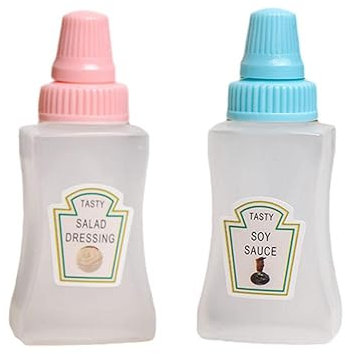 CRDWN Mini-Ketchup-Flasche, Gewürz-Quetschflaschen, leer, Kunststoff-Salat-Dressing-Behälter, Tomaten, Ketchup, Gewürze, Quetsch-Glas