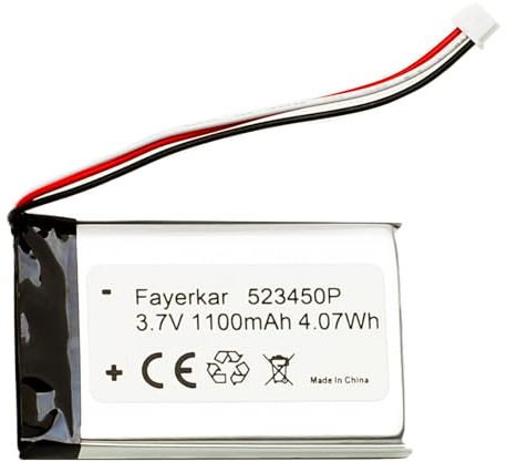 Fayerkar 3.7 V 1100 mAh 523450P Akku Ersatz für Corsair Void Elite RGB, Corsair Virtuoso RGB, Corsair Void Pro, Corsair Void Pro RGB, Corsair Void Pro RGB SE H2100 Wireless Spiel Headset