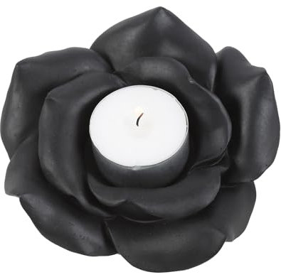 Something Different Black Rose Tealight Holder – Gothic Victorian Vampire Collection, Resin Crafted, Intricately Designed Candle Holder for Romantic Ambience, Home Decor and Unique Gifts