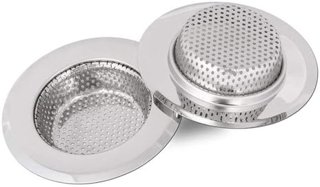 Filtro per scarico lavello da cucina, 73mm OD, filtro in acciaio inox, copertura del foro del tappo, per cucina e bagno, senza intasamento (confezione da 2)