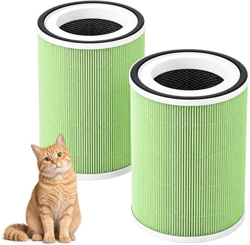 H13 Kilo Pet Ersatzfilter für Afloia KILO, KILOPLUS, KILOPRO, MIRO, MIRO PRO und MORENTO MR-Kilo, 360° 4-stufige Filtration, True HEPA Kalo Luftreiniger, Grün, 2 Stück