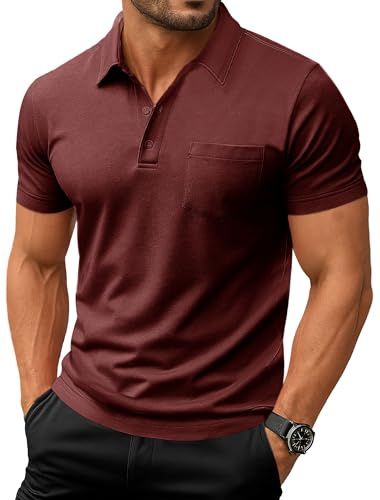 EKLENTSON Mens Polo Shirts Short Sleeve Summer Activewear Golf Work T Shirt | Quick Dry,Breathable,Lightweight,Moisture Wicking,Polyester,Hiking,Outdoor,Casual Tennis T-shirt with Pocket