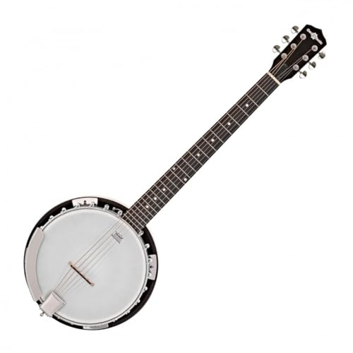 Gear4music 6-Saiten-Gitarren-Banjo mit Gigbag und Kopfstimmgerät
